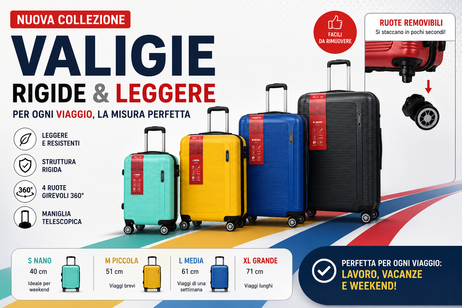 POKER VALIGIE 4 PEZZI  ABS