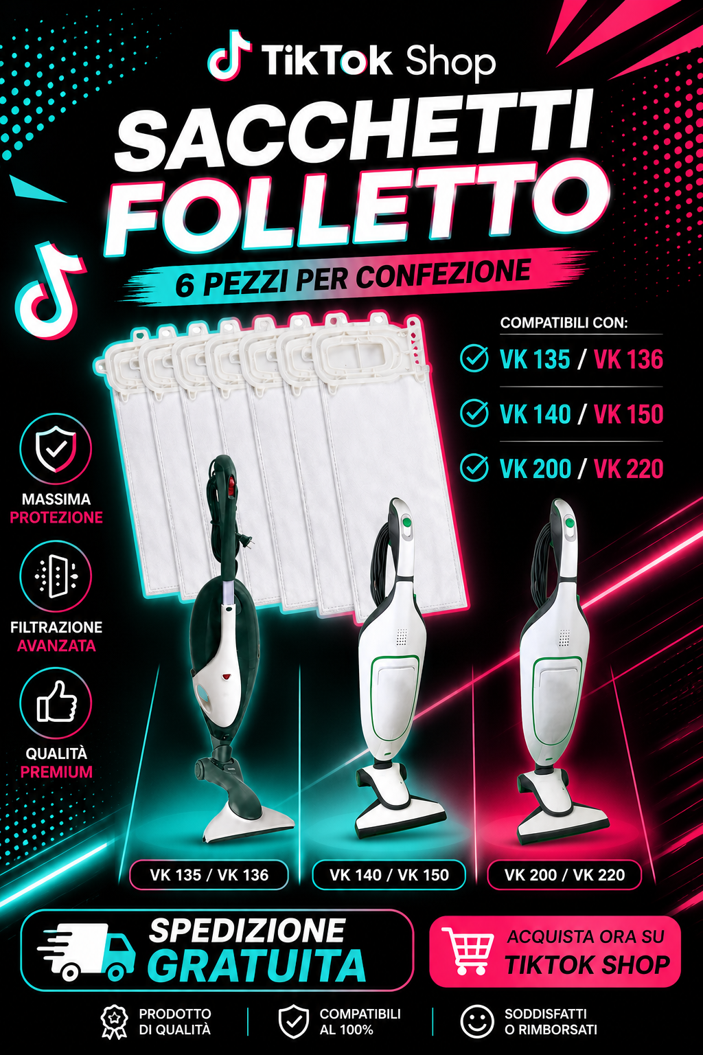 Sacchetti Folletto Compatibili Profumati – Confezione da 6 pezzi 1