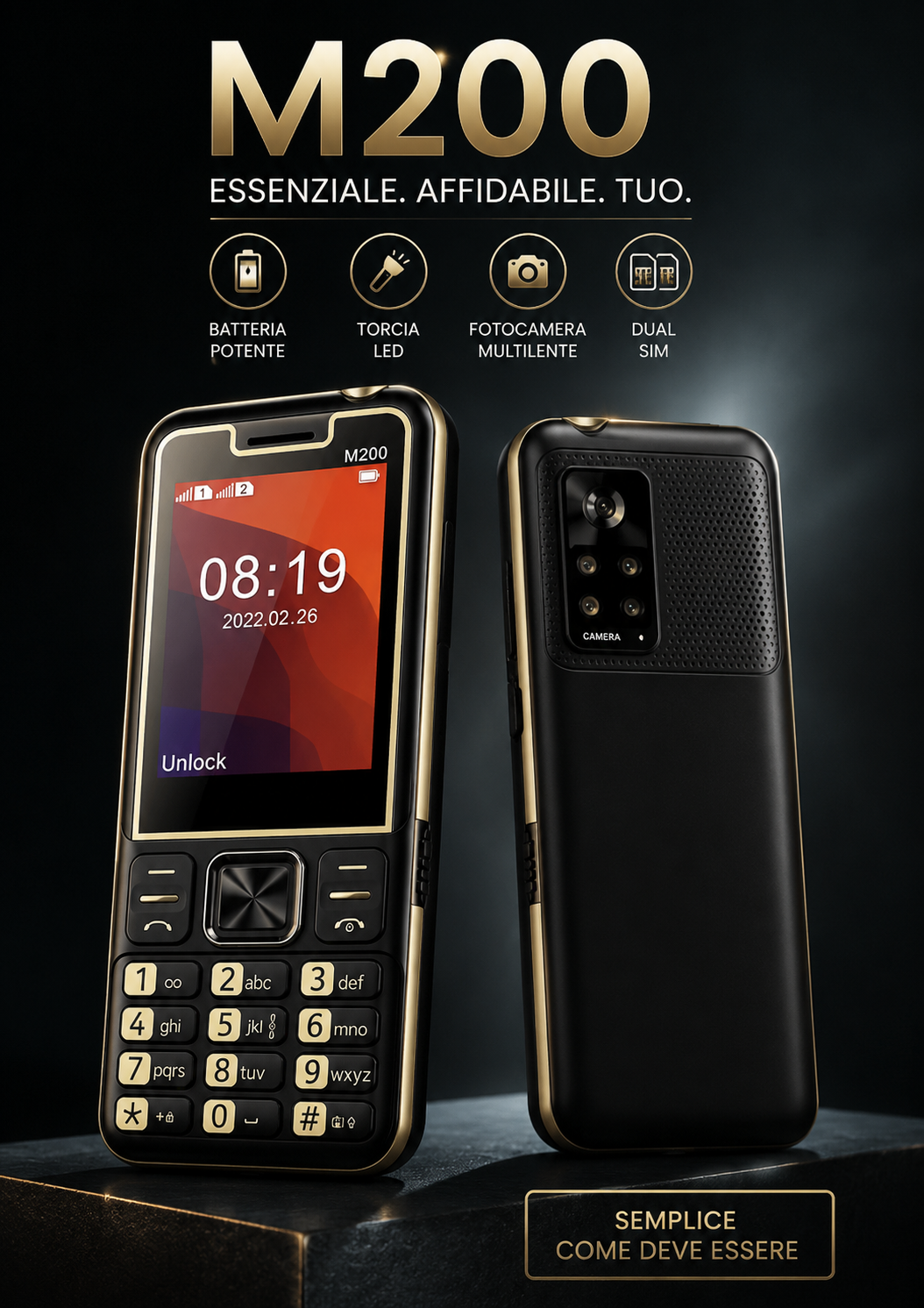 Telefono cellulare Gsm Dual Sim M200 1