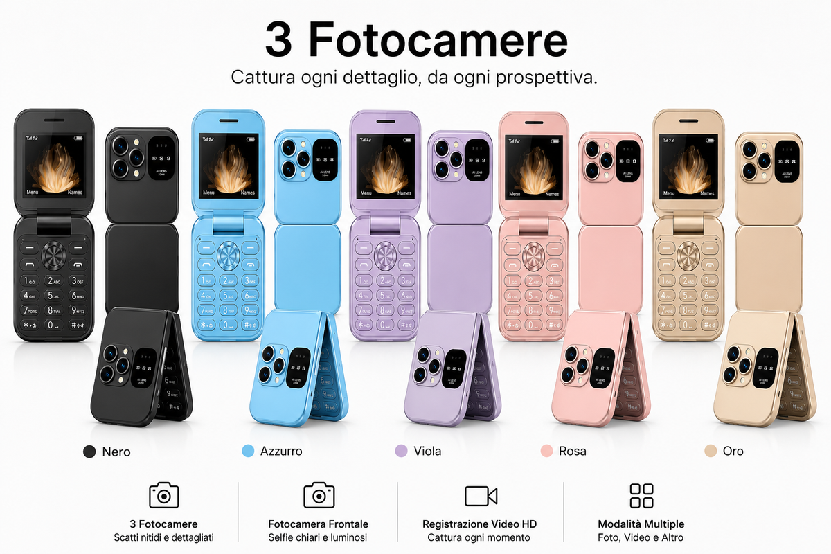 Questo telefono cellulare è progettato per funzionare su reti GSM 2G. Prima dell'acquisto, verifica che il tuo operatore di telefonia mobile supporti ancora il servizio 2G GSM nella tua area. 1