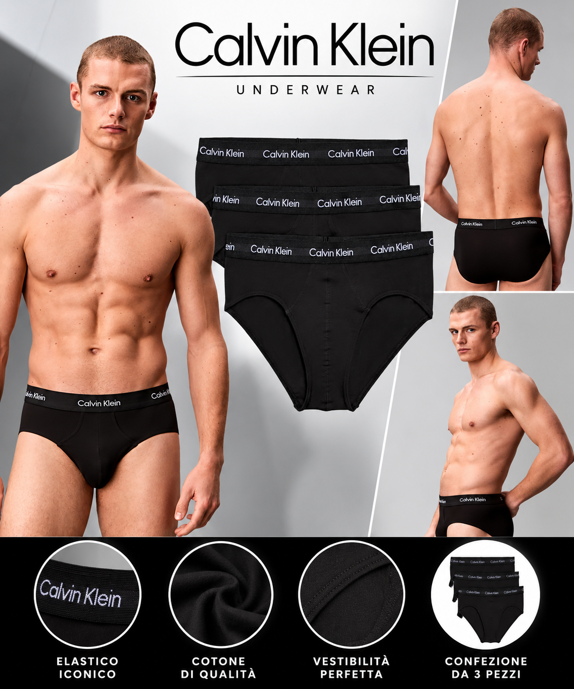 Calvin Klein Underwear 3 PACK - Slip - black 1