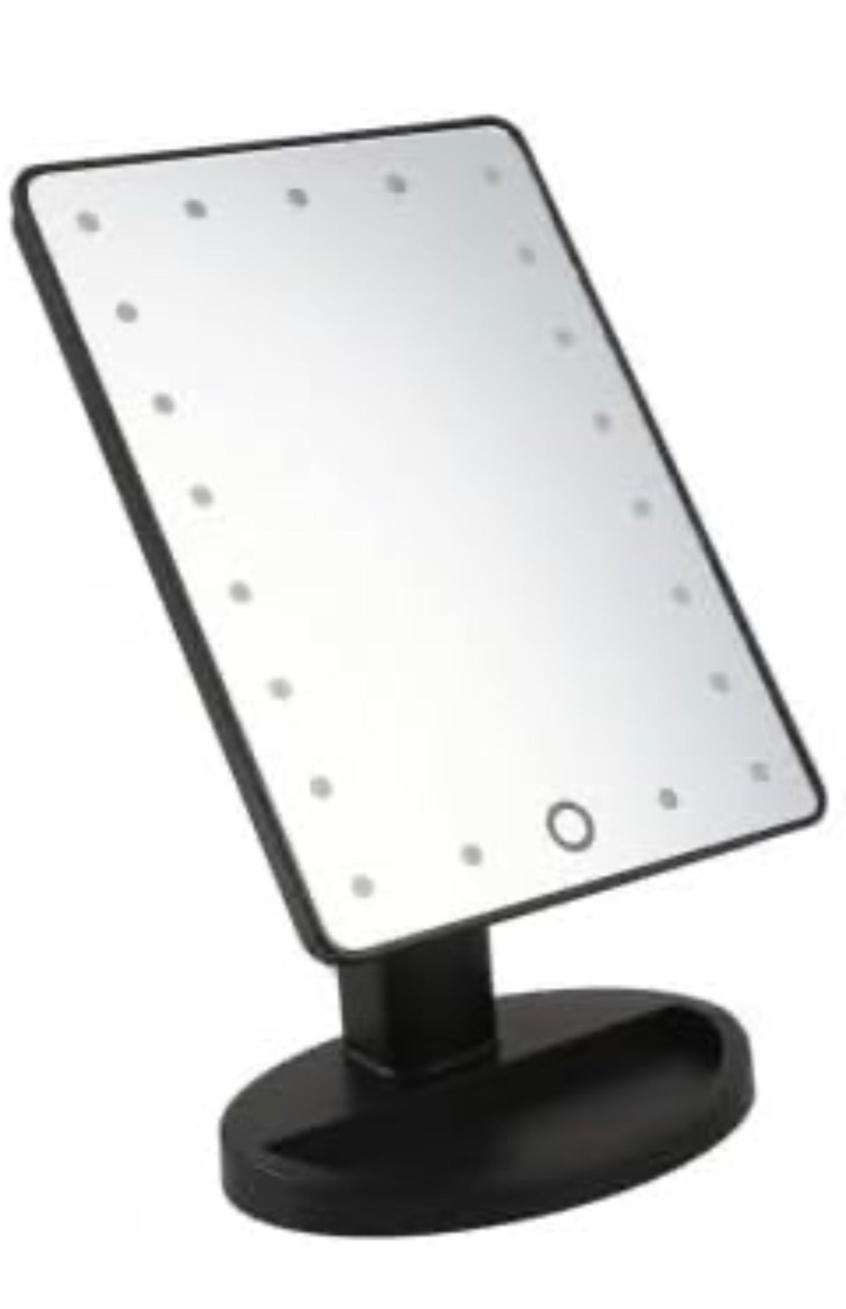 Specchio da Trucco con Luci LED, Touch Screen, Supporto da Tavolo e Base Portaoggetti 4