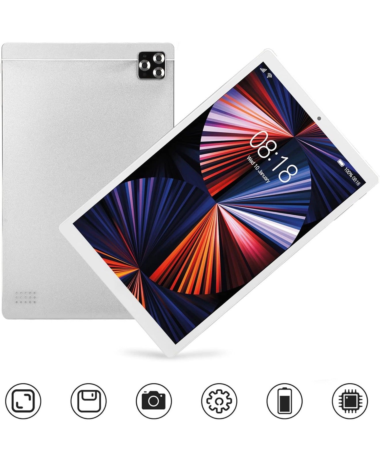 Tablet 7 Pollici Android 15, 8GB RAM + 256GB ROM, Batteria 8000mAh, WiFi, Doppia Fotocamera, Display IPS HD, Tablet per Studio, Lavoro e Intrattenimento 3