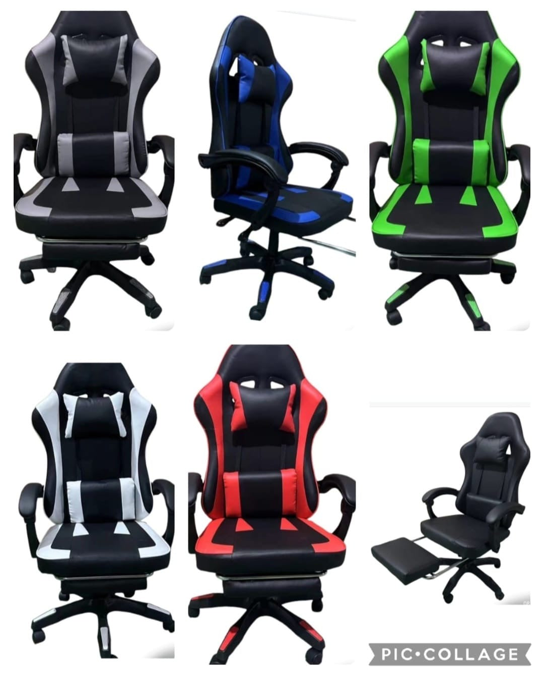 Sedia Ufficio Gaming AZRACE Ecopelle OFFIX3 con Poggiapiedi Poltrona Reclinabile