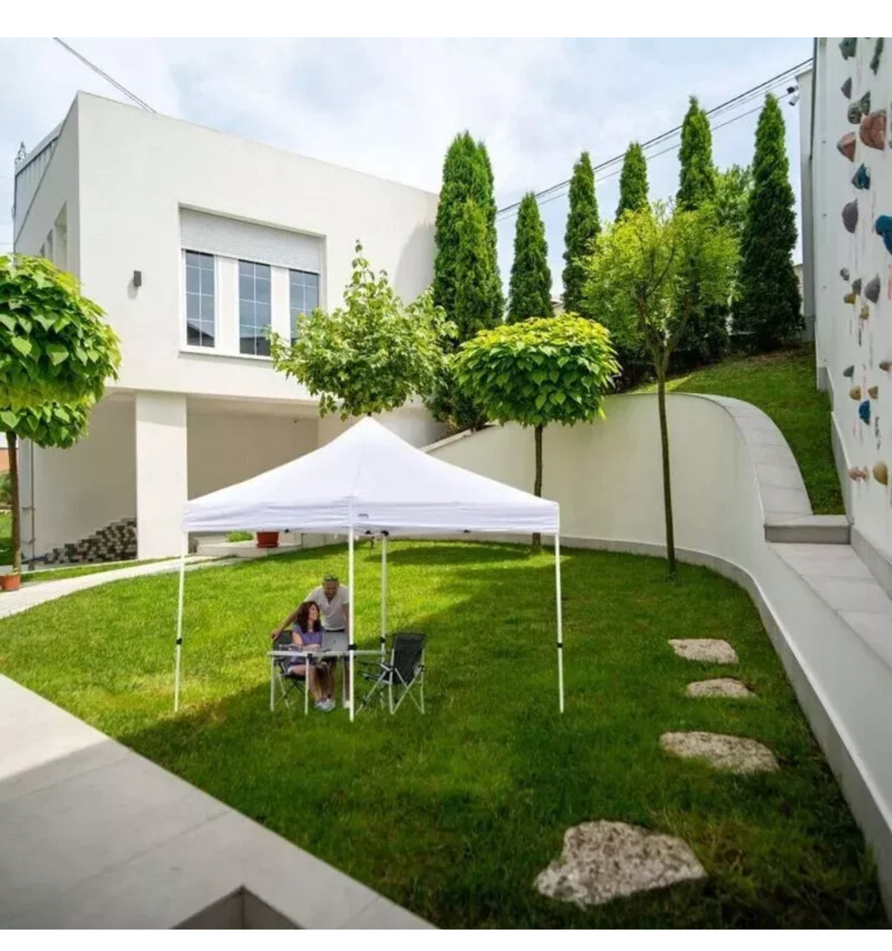 Gazebo Richiudibile 3X3 Mt in PVC Automatico in tessuto chiusura a fisarmonica