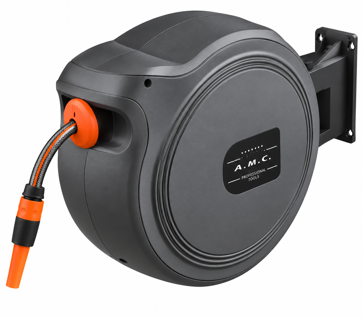 Avvolgitubo da Parete 15/25/30 Metri con Riavvolgimento Automatico, Tubo Acqua in PVC 1/2", Staffa Orientabile 180°, Lancia Multifunzione 9 Getti, Irrigazione Giardino e Lavaggio Auto 2