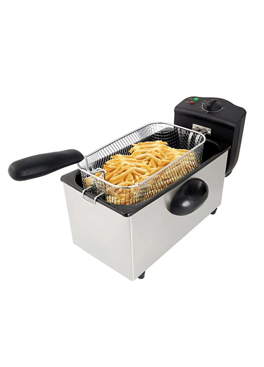 FRIGGITRICE AD OLIO DA 3 LITRI CLASSIC - 2200W IN ACCIAIO INOX - CAMERA SMALTATA