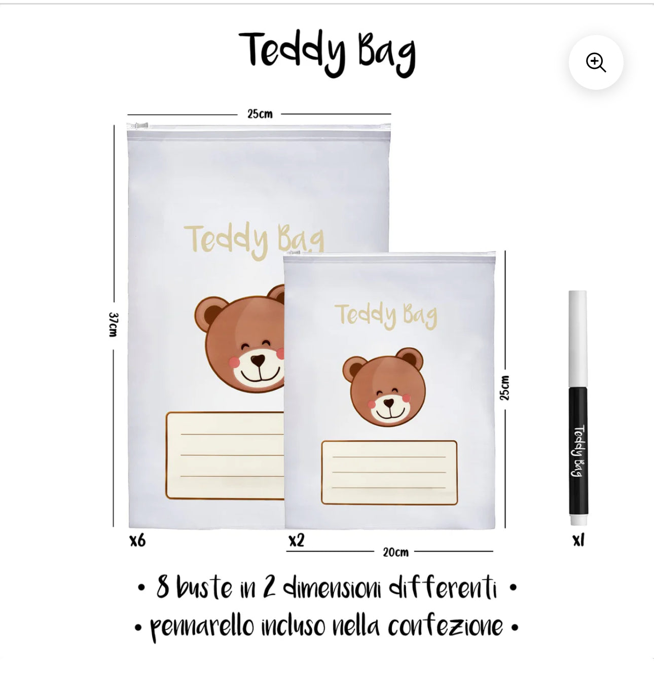TEDDY BAG 8 BUSTINE CORREDINO NASCITA