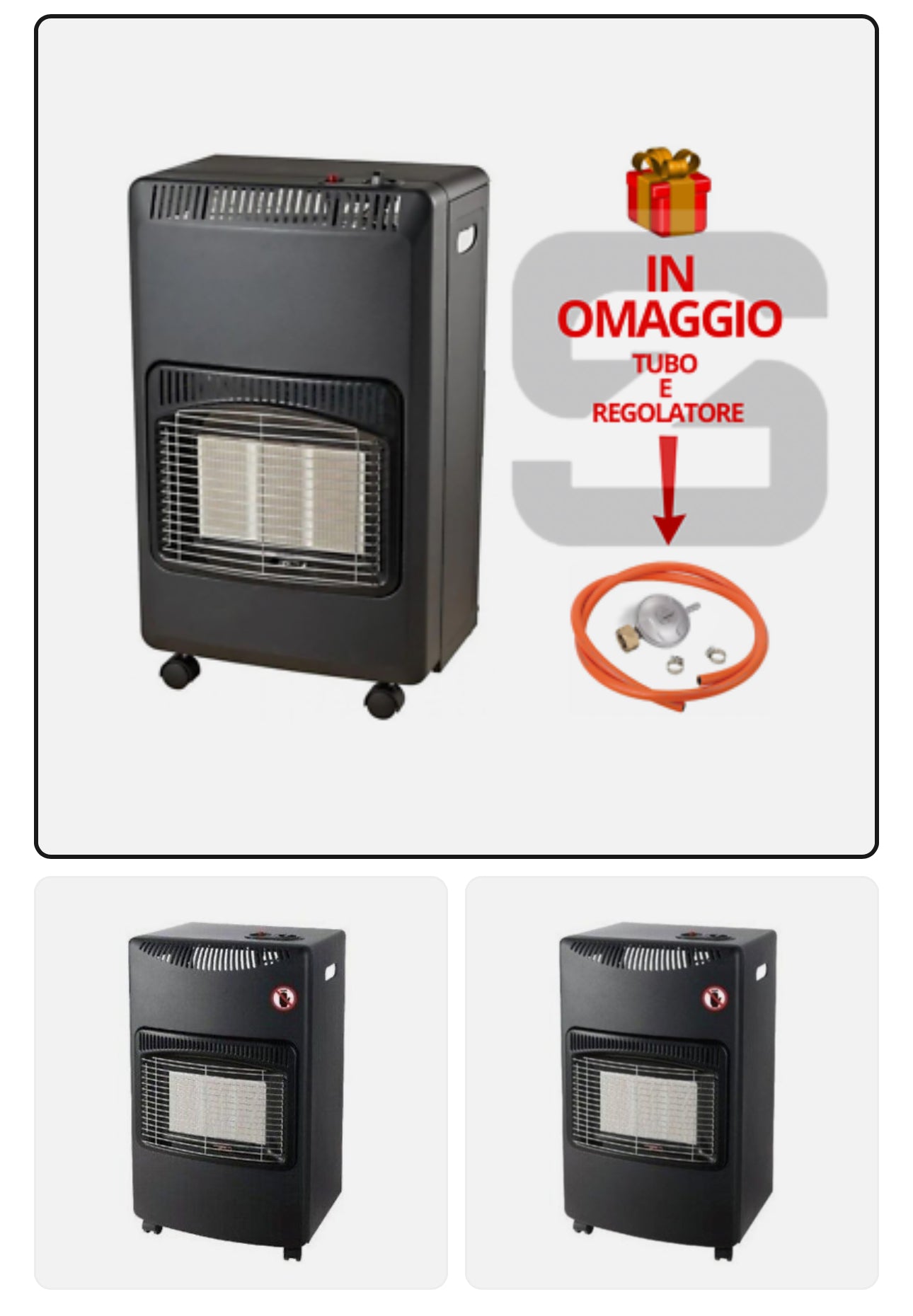 Stufa A Gas Gpl Infrarossi 4200 W 3 Livelli Di Potenza Riscalda Fino A 80 MQ