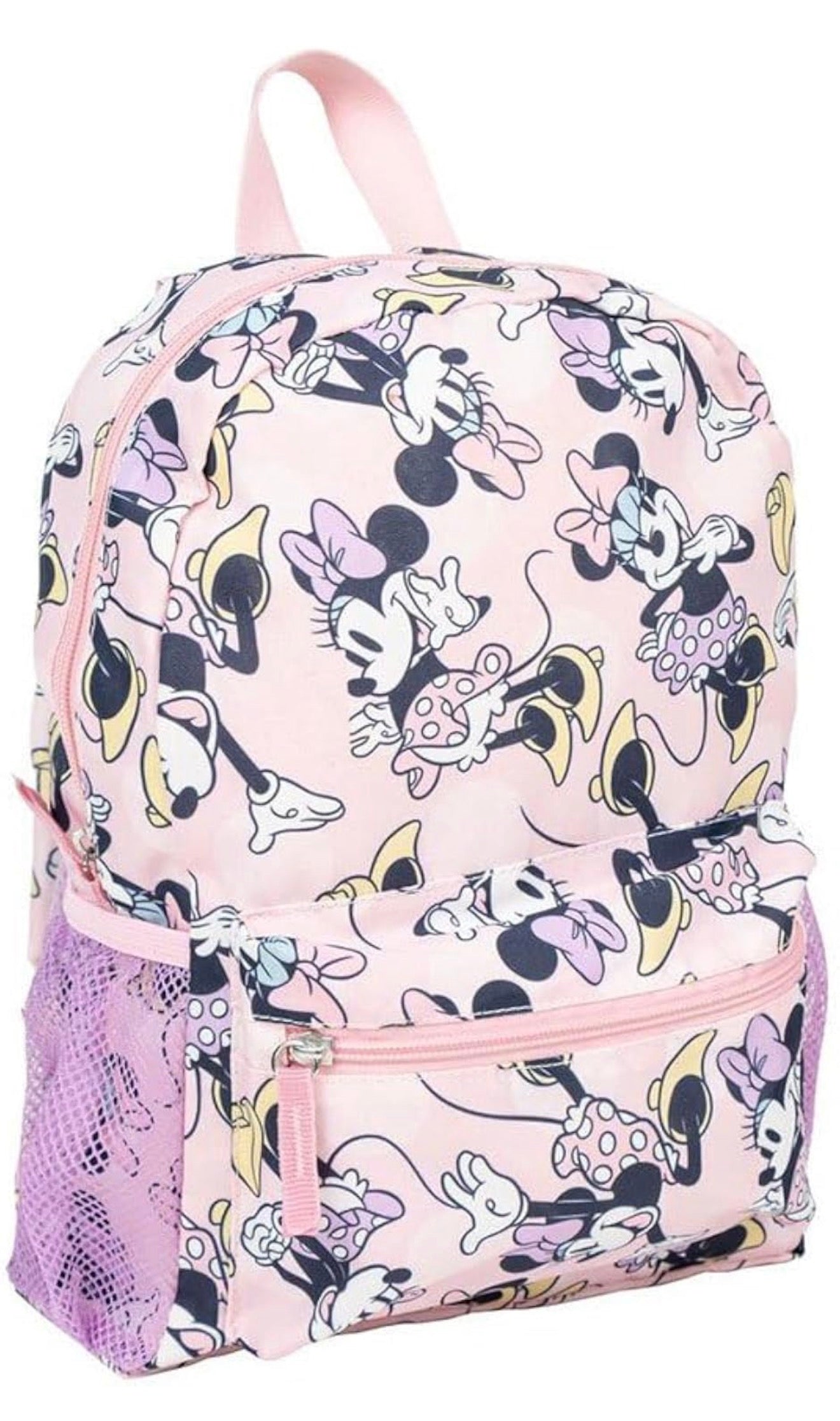 Zainetto Asilo Minnie Disney Rosa – Leggero con Tasca Frontale e Tasche Laterali 1