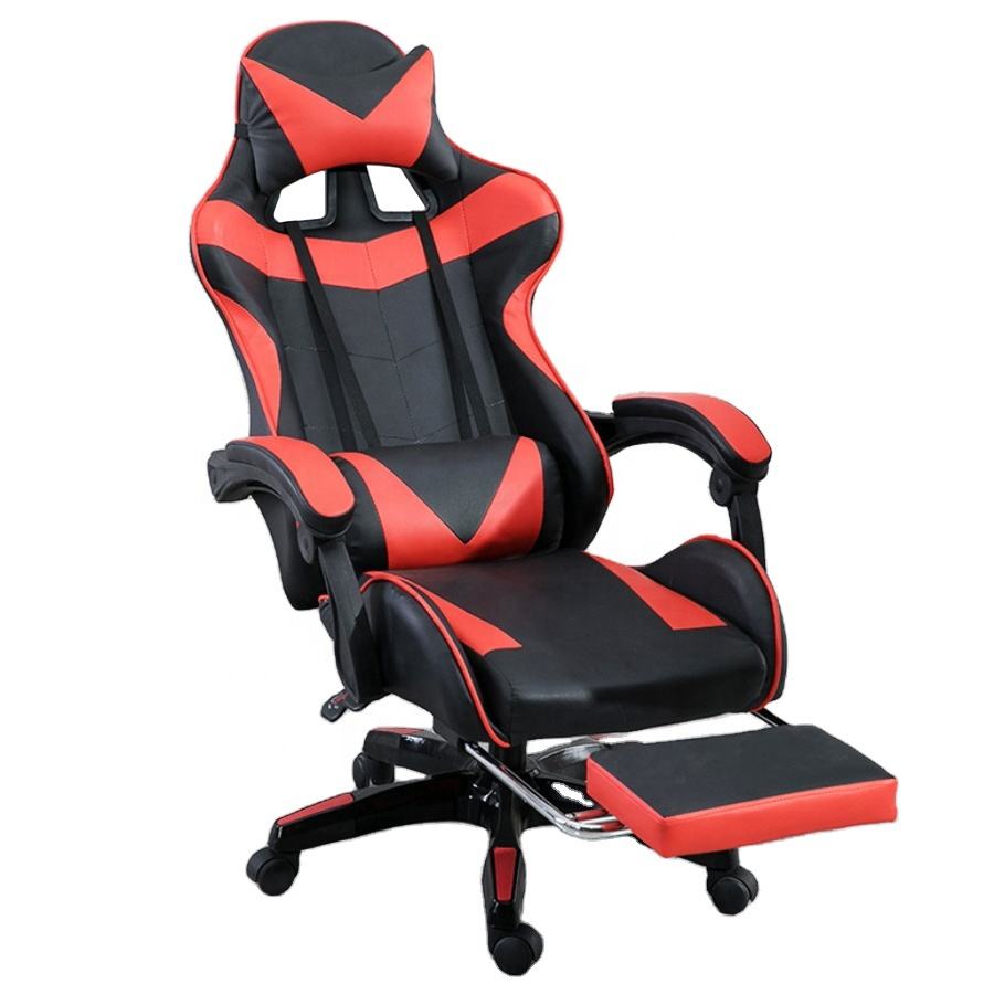 Gaming Ergonomica con Poggiapiedi Estraibile, Sedia da Gaming Reclinabile, Cuscino Cervicale e Supporto Lombare, Braccioli Imbottiti, Sedia da Ufficio per PC e Studio 3