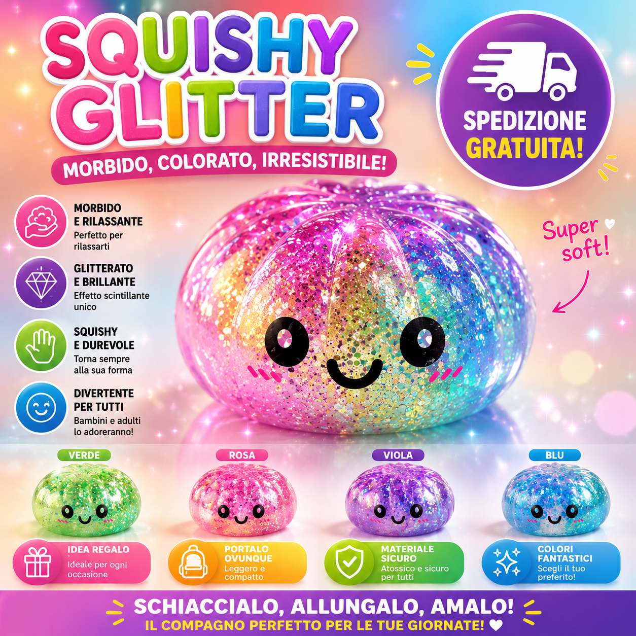 Glitter Dumpling Squishy 1 solo pezzo