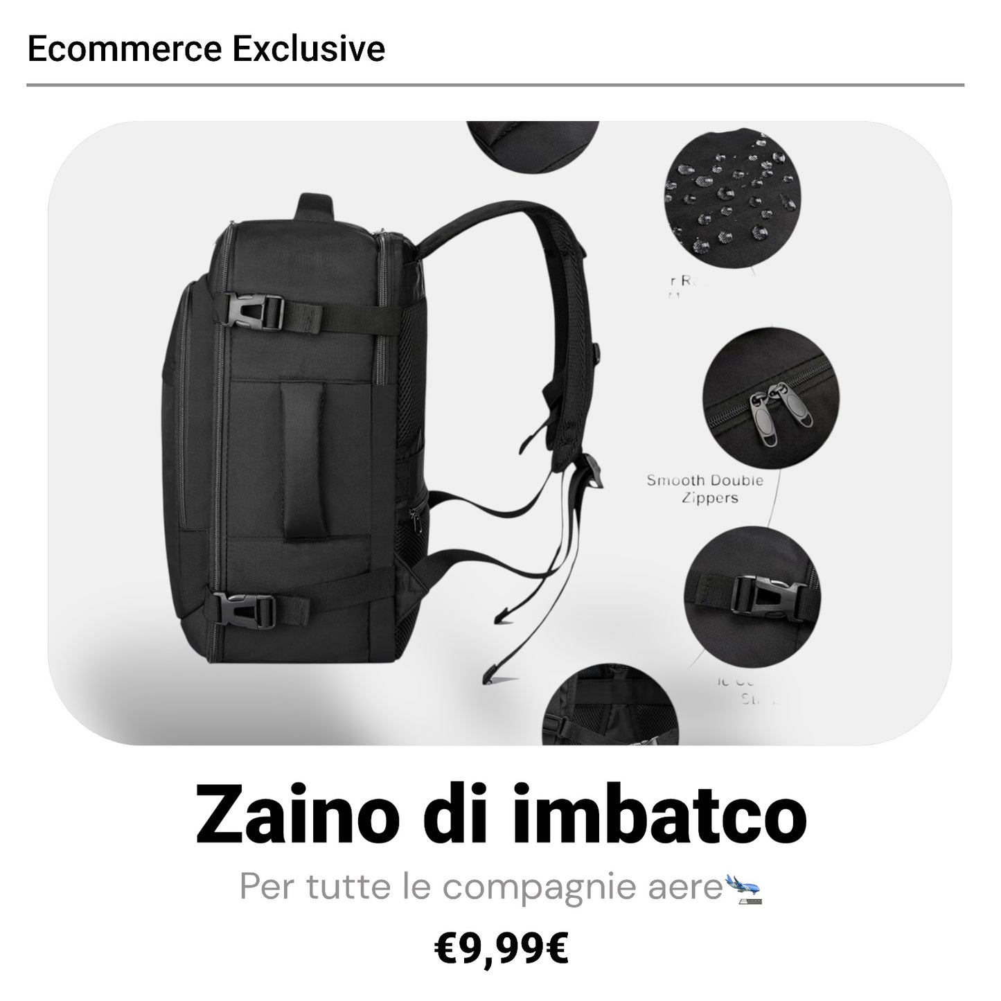 Zaino per Ryanair 40x20x25 Zaino da Viaggio Aereo Bagaglio a Mano 40x20x25 per Ryanair/Wizzair 20L Piccolo Borsa da Cabina per Voli Borsa da Viaggio Aereo Zaini Casual 14 Pollici Porta PC