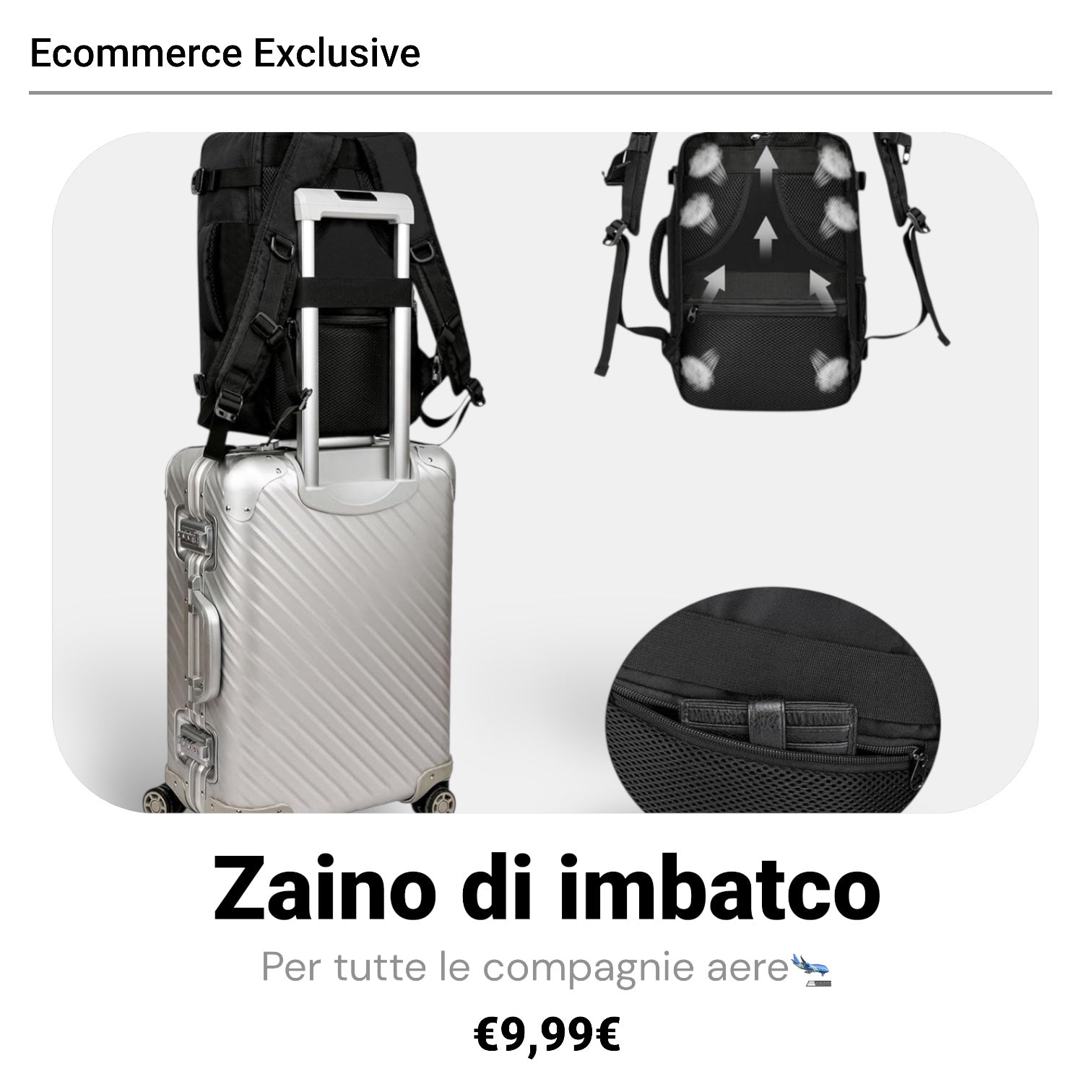 Zaino per Ryanair 40x20x25 Zaino da Viaggio Aereo Bagaglio a Mano 40x20x25 per Ryanair/Wizzair 20L Piccolo Borsa da Cabina per Voli Borsa da Viaggio Aereo Zaini Casual 14 Pollici Porta PC 6