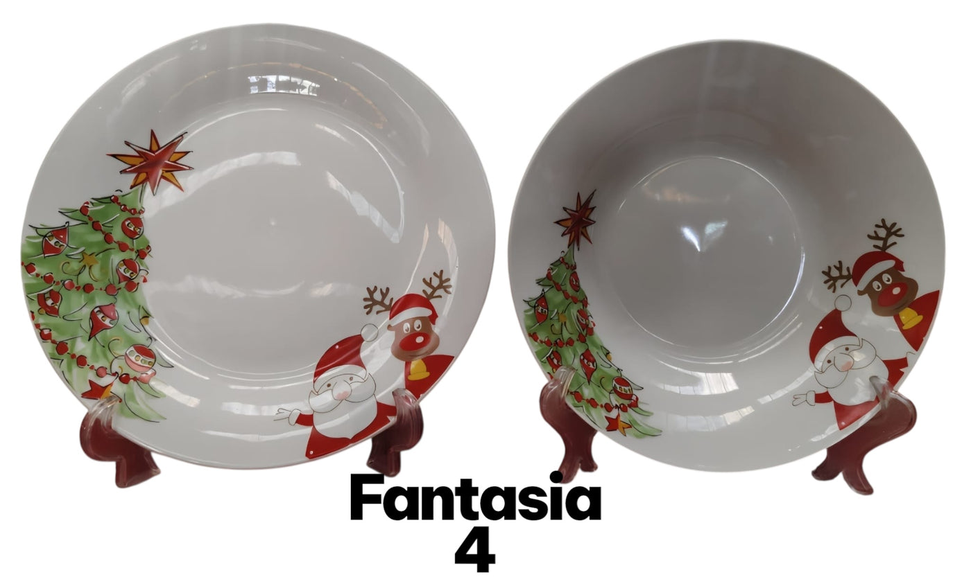 12 piatti Natale in porcellana