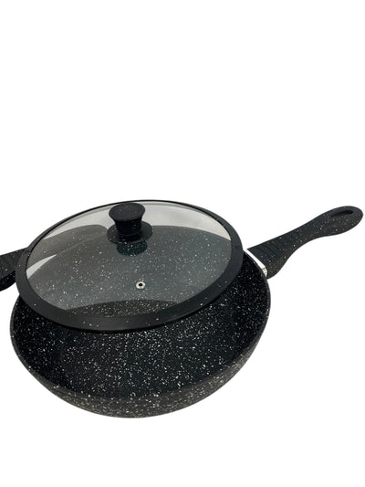 Set 11pz Padelle In Pietra Lavica Antiaderente Coperchio Mestoli Induzione/Gas