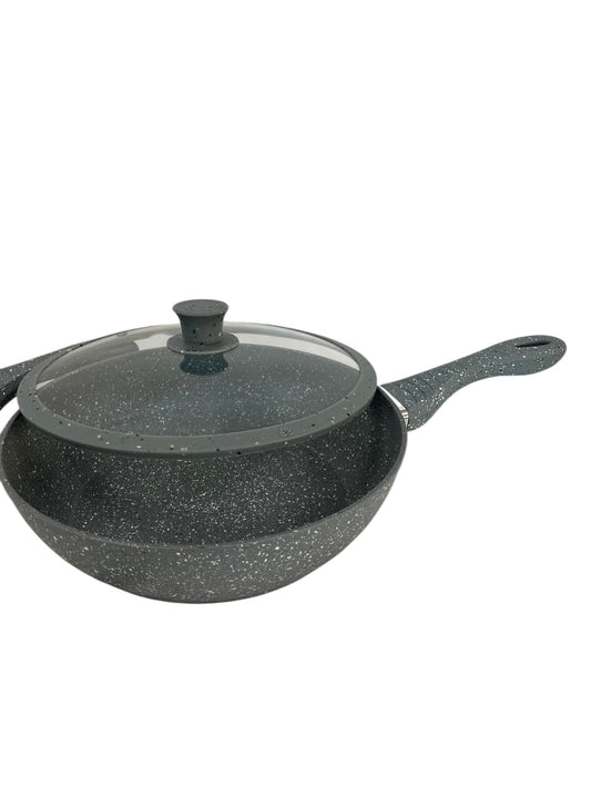 Set 11pz Padelle In Pietra Lavica Antiaderente Coperchio Mestoli Induzione/Gas