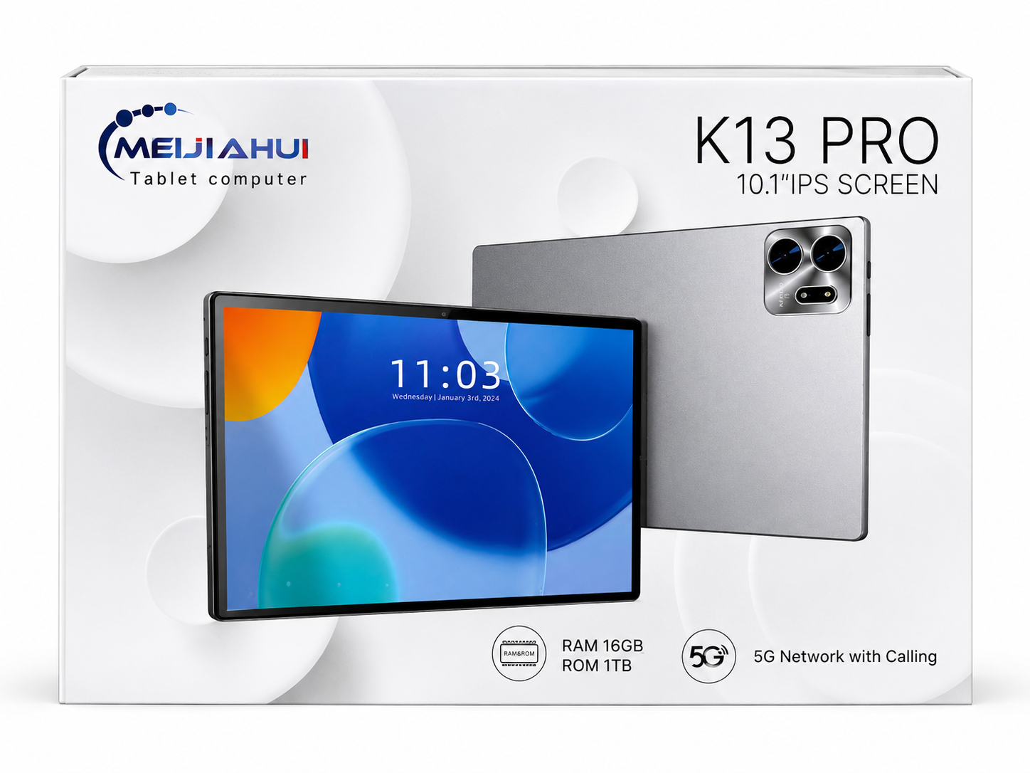 Tablet K13 PRO 10.1 Pollici IPS, Android, 16GB RAM + 1TB ROM, 5G, WiFi, Tablet con Tastiera, Mouse e Penna Inclusi 3