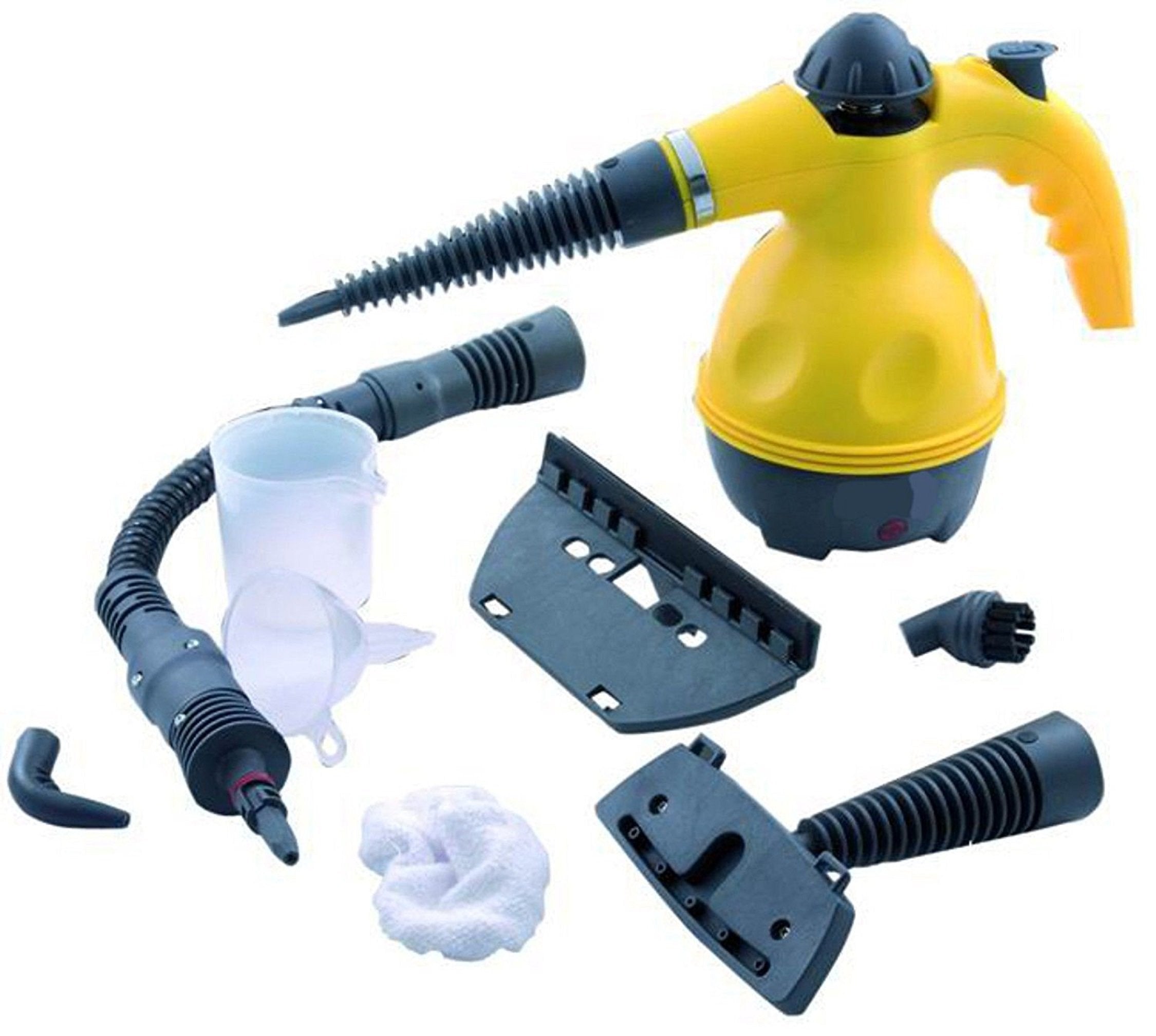 Pulitore a vapore portatile da 1000W giallo potente e compatto ideale per pulire a fondo superfici diverse facile da usare e trasportare 1
