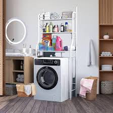 Scaffale Bagno Sopra Lavatrice 155x65x25 3 Ripiani Mobile bianco  Salvaspazio
