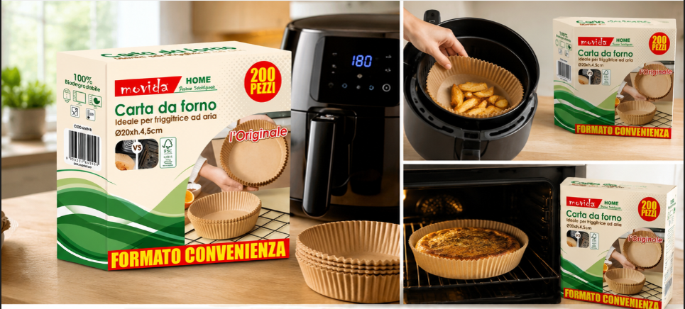 600 pezzi carta da forno  20x4.5cm 4