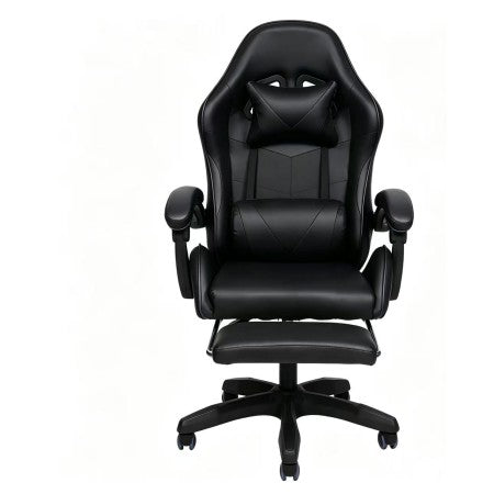 Gaming Ergonomica con Poggiapiedi Estraibile, Sedia da Gaming Reclinabile, Cuscino Cervicale e Supporto Lombare, Braccioli Imbottiti, Sedia da Ufficio per PC e Studio 9