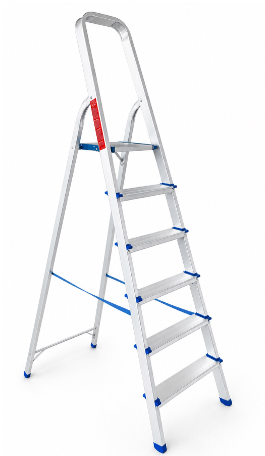 Scala Professionale in Alluminio 6 Gradini – Piattaforma Antiscivolo, Portata 150 kg 2