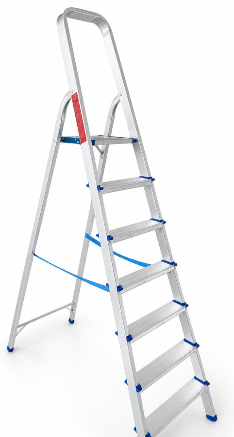 Scala Professionale in Alluminio 7 Gradini – Piattaforma Antiscivolo, Portata 150 kg 4