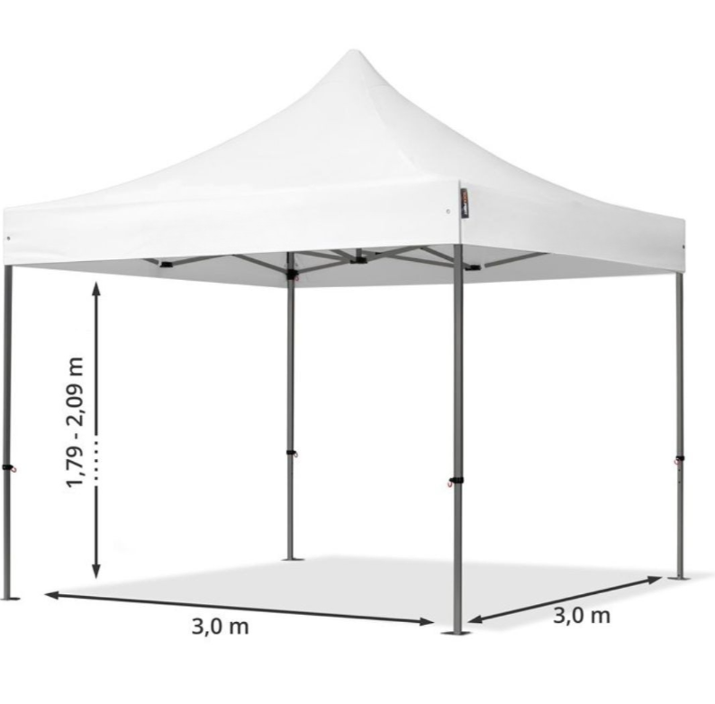 Gazebo Richiudibile 3X3 Mt in PVC Automatico in tessuto chiusura a fisarmonica 2