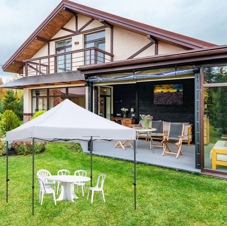 Gazebo Richiudibile 3X3 Mt in PVC Automatico in tessuto chiusura a fisarmonica 3