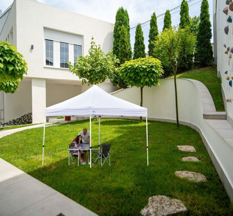 Gazebo Richiudibile 3X3 Mt in PVC Automatico in tessuto chiusura a fisarmonica 4