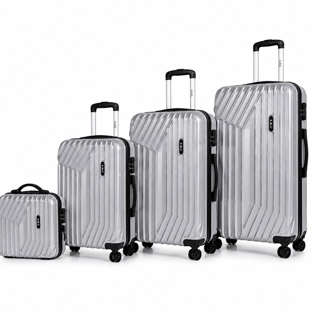 Set 4 Valigie da Viaggio Rigide + Beauty Case Trolley 4 Ruote 360 con Chiusura 5