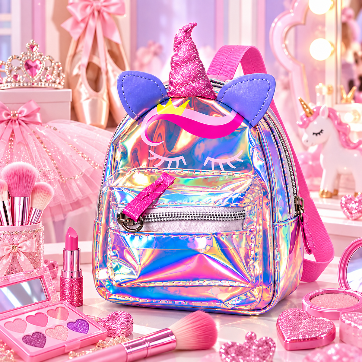 Mini Zaino Unicorno Bambina – Set Beauty e Trucco 5