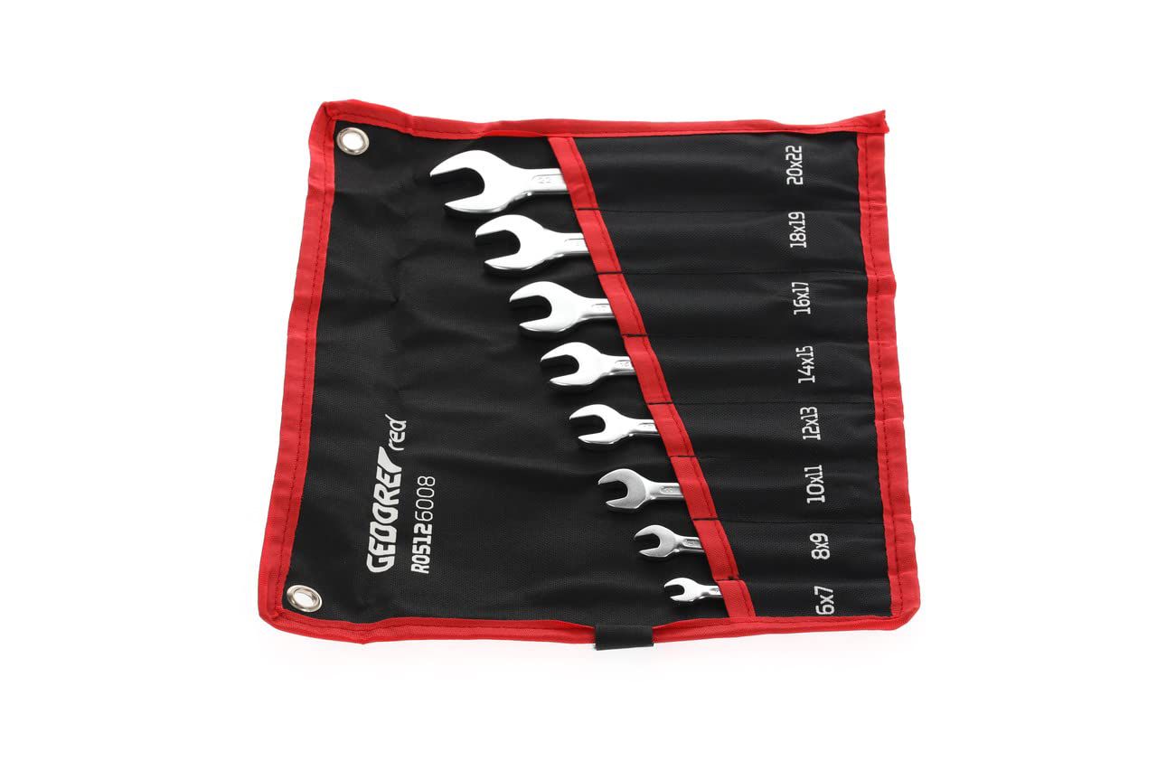 Set di 12 chiavi  corte metriche GEDORE rosse da 6-22 mm con custodia arrotolabile R05126008