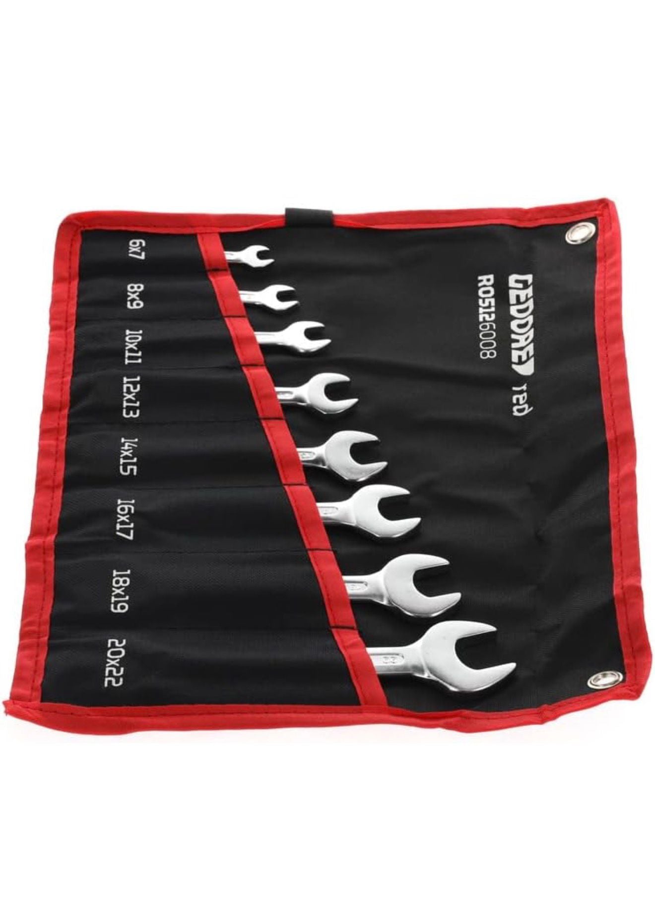 Set di 12 chiavi  corte metriche GEDORE rosse da 6-22 mm con custodia arrotolabile R05126008
