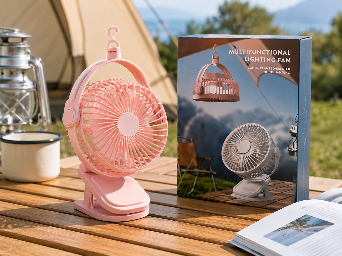 Ventilatore Portatile Multifunzione con Luce LED