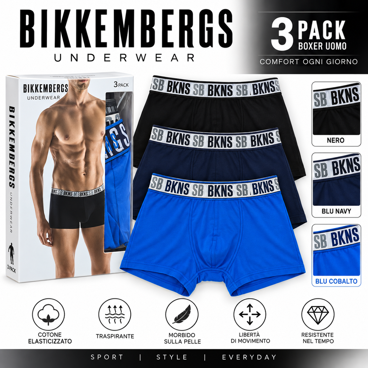 Boxer Uomo Bikkembergs– Intimo Uomo Elasticizzato