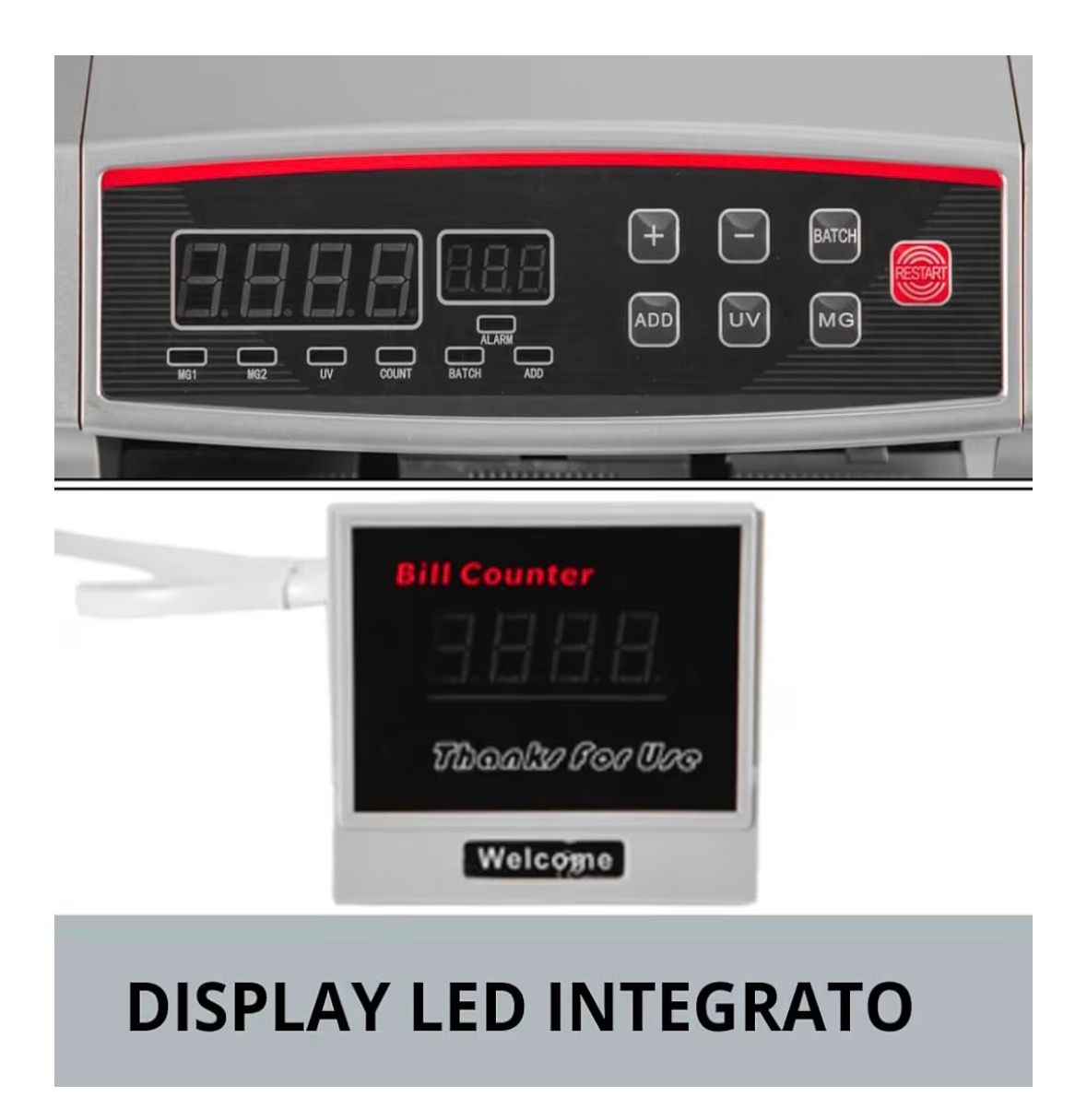 Conta Banconote, Macchina Conta Soldi Professionale Con Rilevatore Di Banconote False E Doppio Display 8