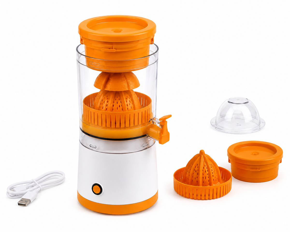 Kooper Spremiagrumi Elettrico Wireless Ricaricabile 45W, 600 ml, con Rubinetto Dosatore, Erogazione Diretta nel Bicchiere e Cavo USB Incluso 5