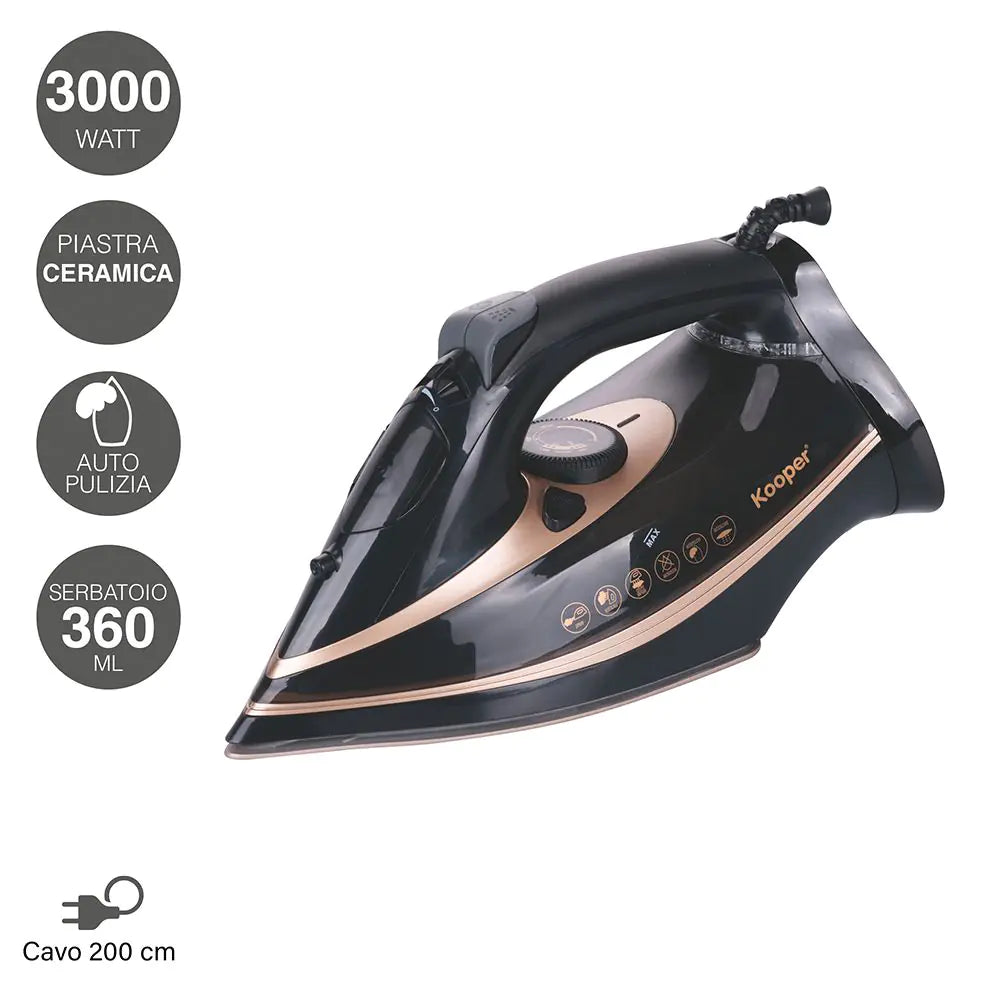 Ferro da stiro a vapore, piastra in nanoceramica 3000 W, Kopper 9