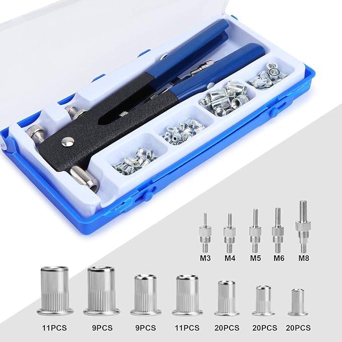 Kit di rivettatrici per rivetti a mano