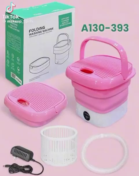 Mini Lavatrice Portatile 8L Pieghevole con Centrifuga, Adatto per Campeggio, Viaggi, Lavatrice da Campeggio Piccola, Bucato, Biancheria Intima, Calzini, Piccoli Oggetti, Tre velocità