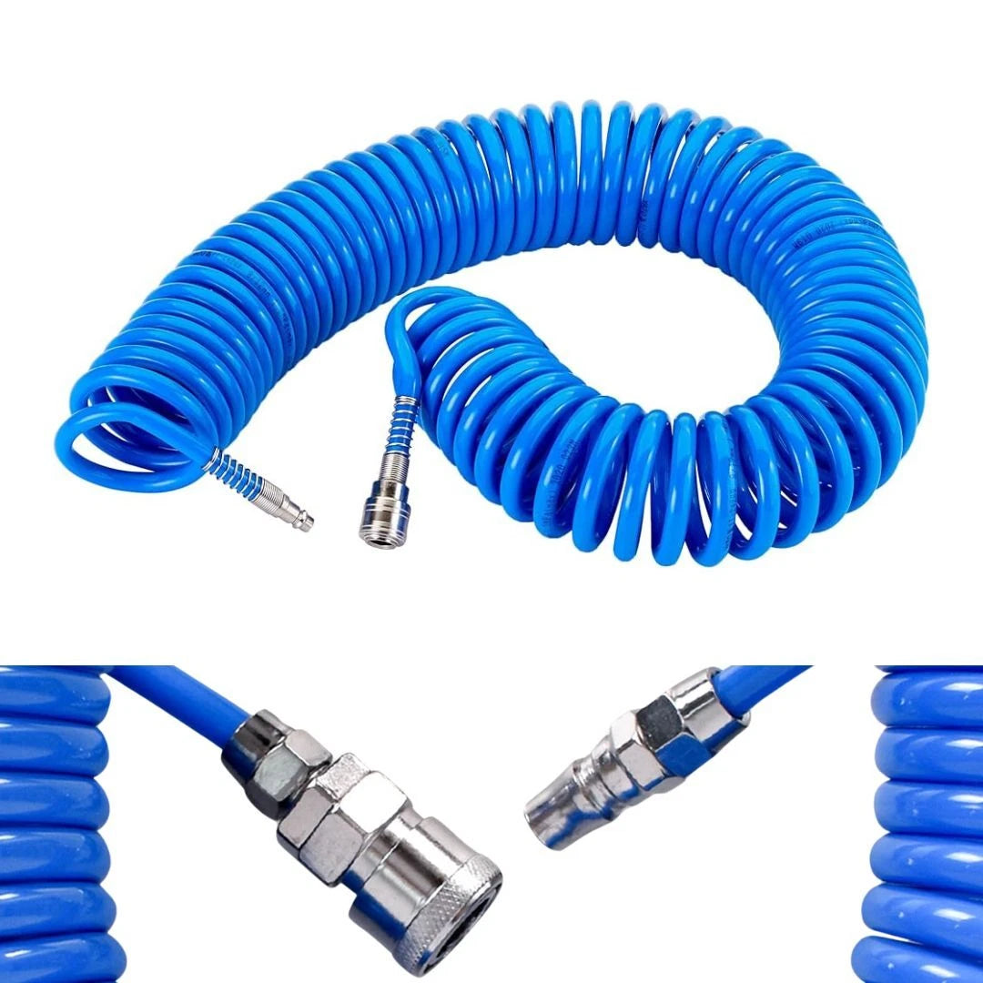 Tubo Aria Compressa 15 Metri Flessibile per Compressore Attacco Rapido 3