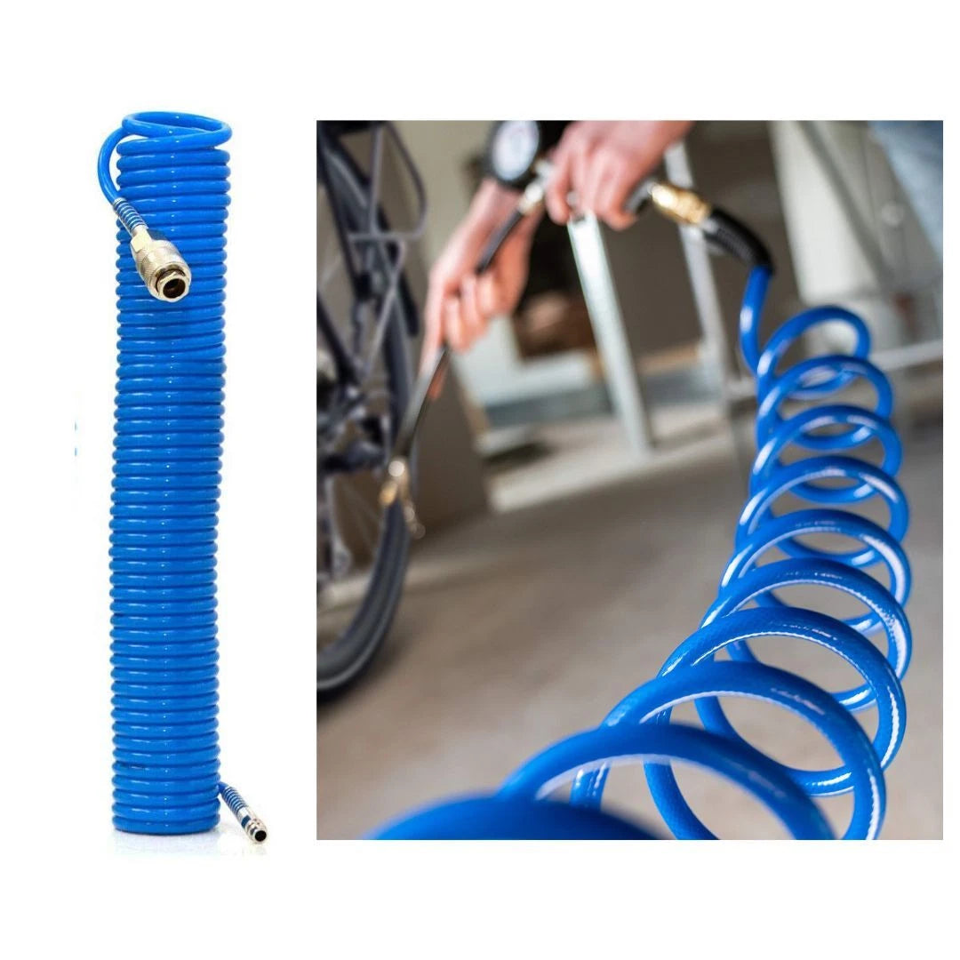 Tubo Aria Compressa 20 Metri Flessibile per Compressore Attacco Rapido 4