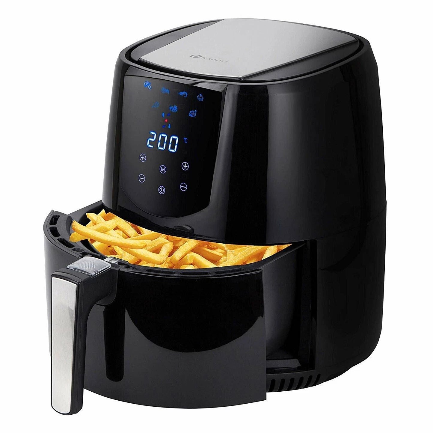 PureMate 4.2L Digital Air Fryer, Low Fat Oil Free - Timer & 7 Preset Modes 1400W