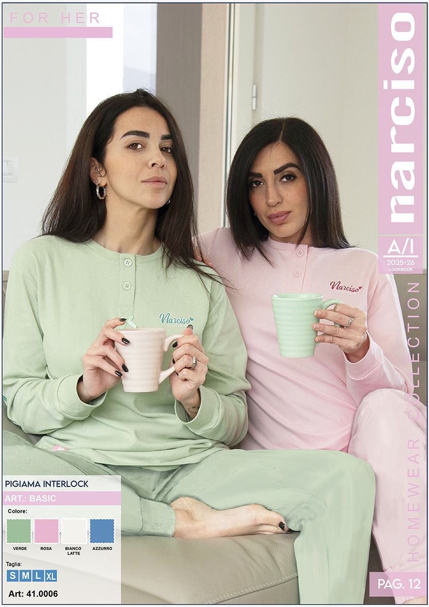 Pigiama donna caldo cotone