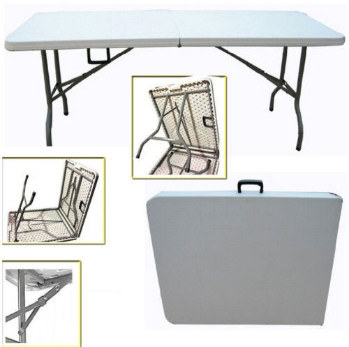 Tavolo Pieghevole 180 x 73 cm in PVC – Tavolo Richiudibile Portatile con Valigetta, Struttura in Metallo, per Feste, Catering, Campeggio, Giardino e Mercatini 8