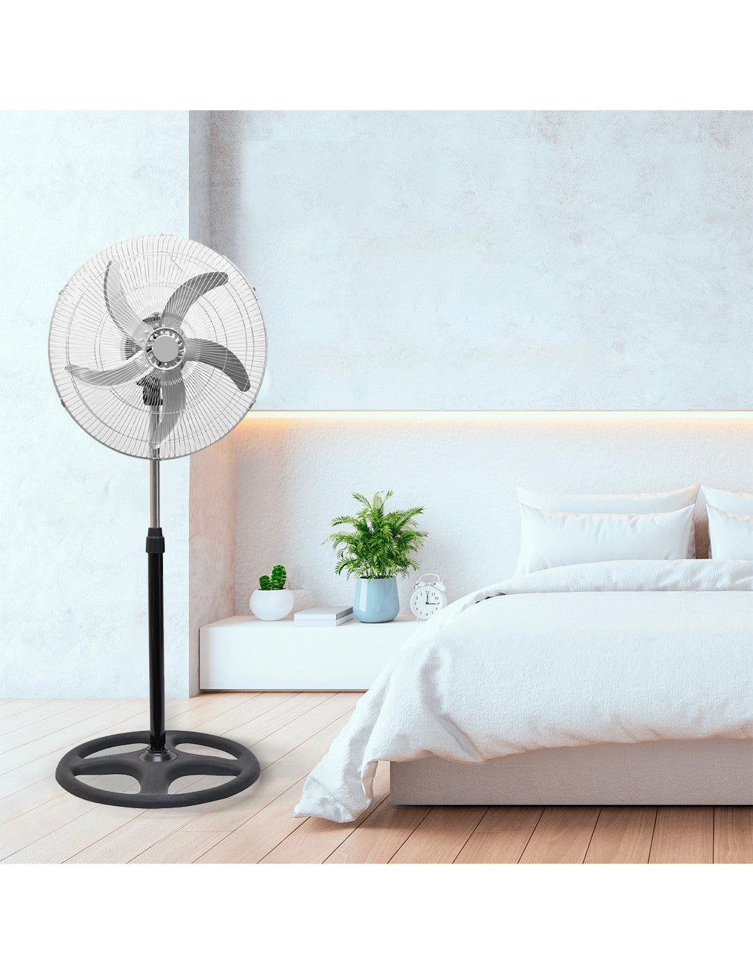 Ventilatore 3 in 1 Piantana da Tavolo e Parete 50W 5 Pale in Metallo Oscillante suprema 1